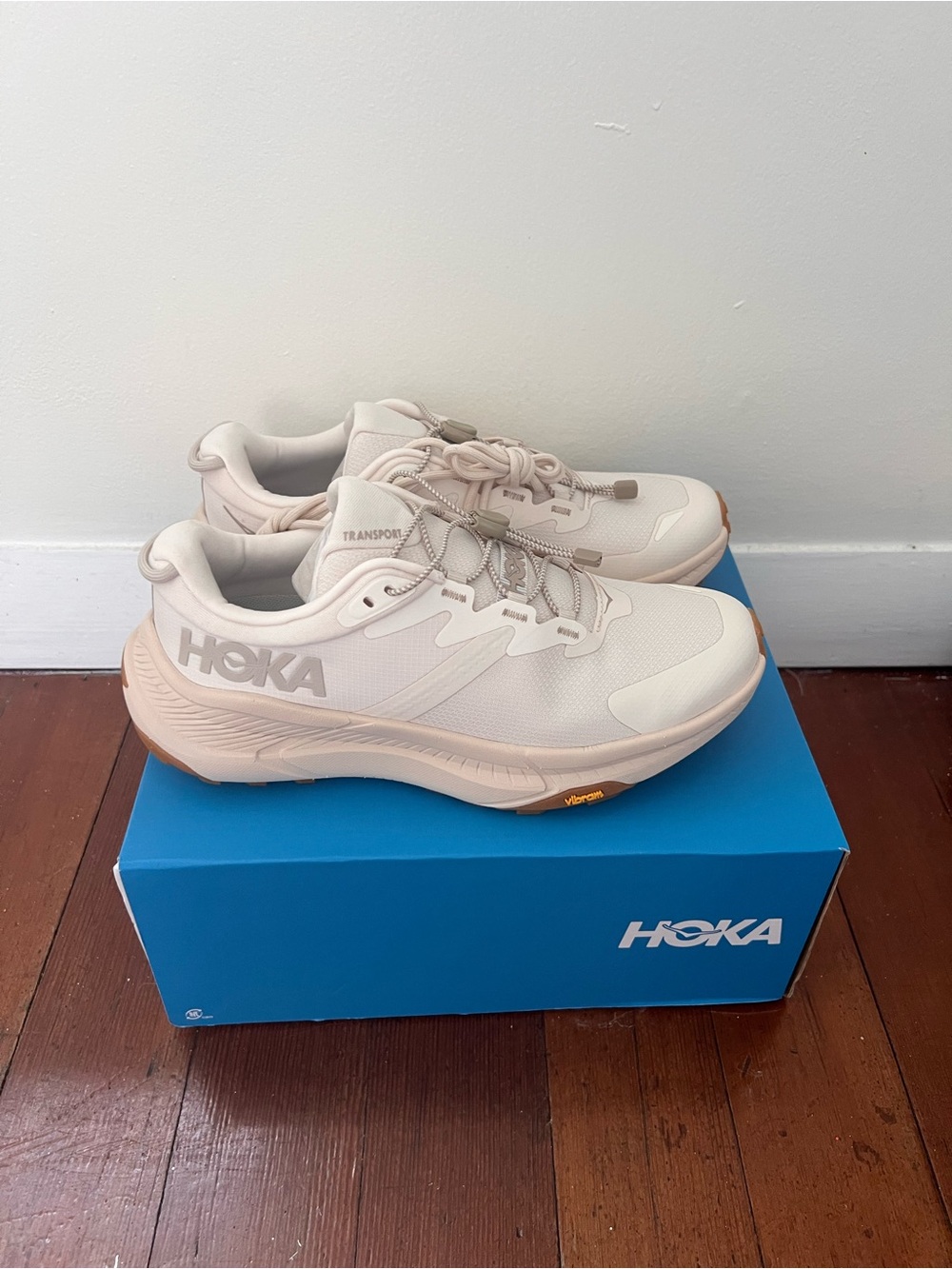 Hoka Lightweight Trail Sneakers in Beige and Gum